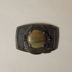 Vintage Belt Buckle with Stone Accent